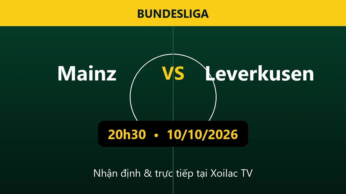 Nhận định Mainz vs Leverkusen 20h30 ngày 10/10/2026